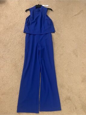 Trina Turk Cobalt Blue Sleeveless Wide-Leg Jumpsuit